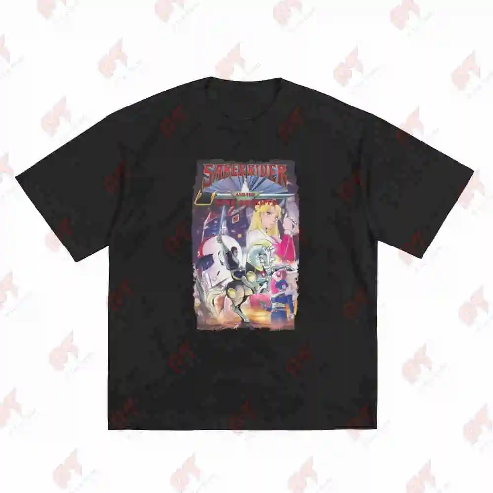 Saber Rider Branblan Anime Logo Short Sleeve Tee 100% Cotton T-Shirt