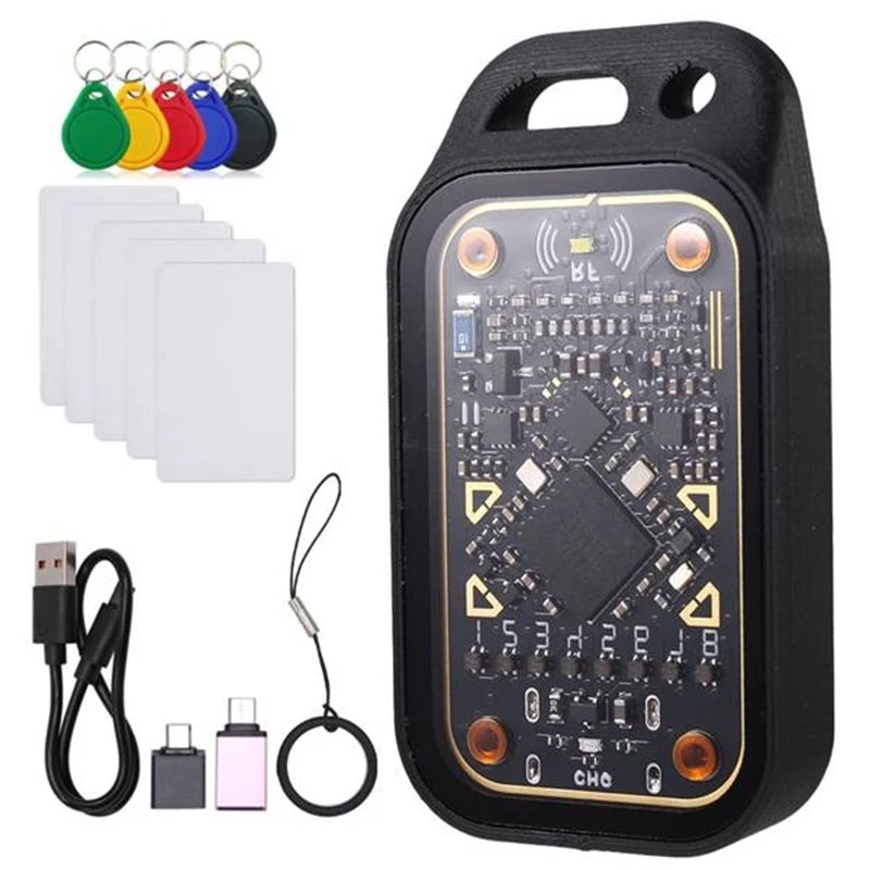 B50C For Chameleon Ultra Plus RFID Smart Card Emulator Reader +5XUID Keychain/CUID Card IC ID Card Decode Reset+Automatic