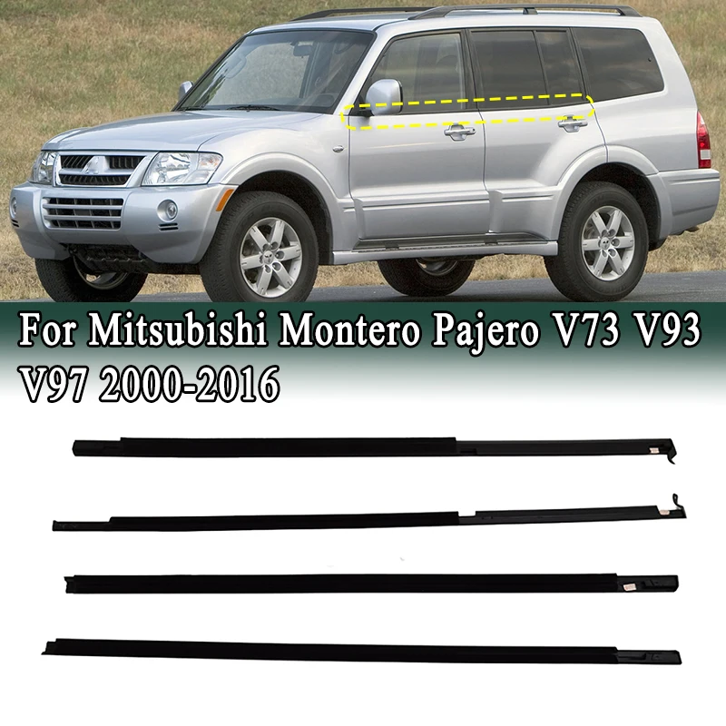 For Mitsubishi Montero Pajero V73 V93 V97 2000-2016 Window Glass Weatherstrip Side Door Outer Moulding Trim Sealing Belt