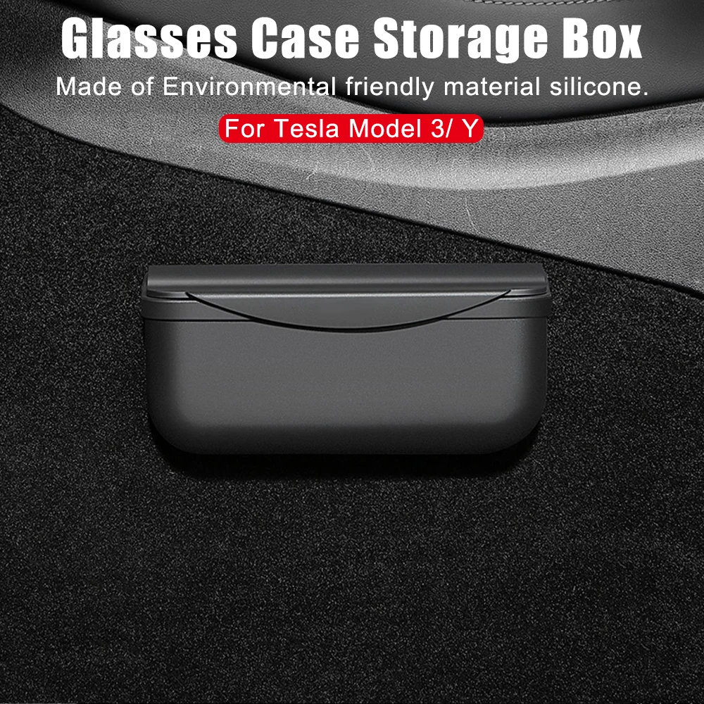 Auto Interior Accessories For Tesla Model 3 Model Y Sunglasses Holder Silicone Sticky Seat Crevice Side Glasses Case Storage Box