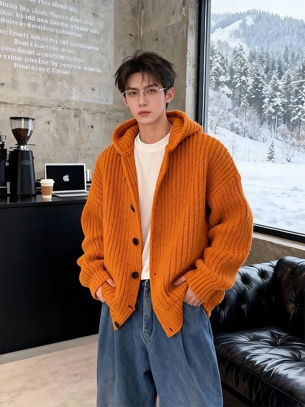 

Мужская толстовка с капюшоном в американском ретро-стиле, очень большого размера (до 300 фунтов), модная повседневная вязаная кофта, универсальная и стильная.