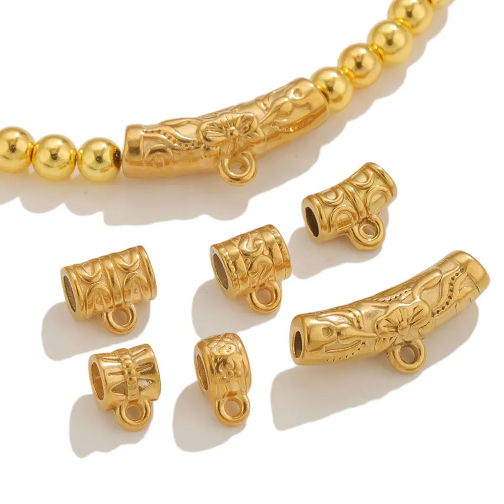 5 Stück Edelstahl-Perlenhalter, Anhänger, Verschlüsse für die Herstellung von Halsketten und Armbändern, Aufhänger, Röhrenperlen, DIY-Schmuckzubehör. – Detail 1