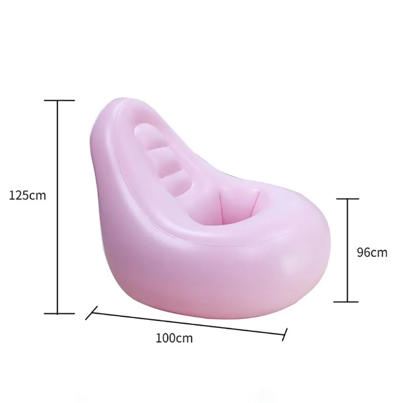 Cadeira inflável do sofá do pvc do lazer do rosa cadeiras portáteis exteriores internas da piscina de acampamento da praia com furos espreguiçadeira
