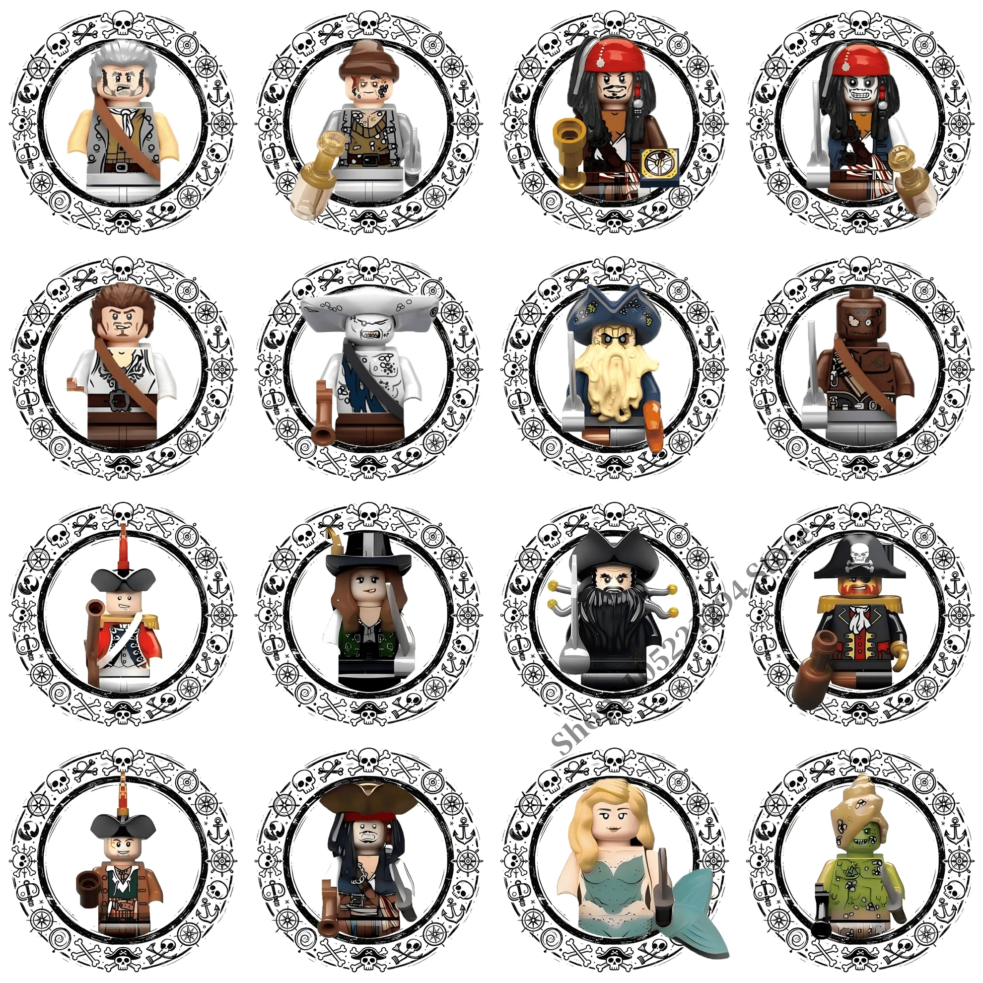 Bloques de Construcción de Piratas del Caribe, Juguetes de Ladrillos MINI de Jack Sparrow, William Turner y Elizabeth Swann, Juguetes de Ensamblaje, Regalos