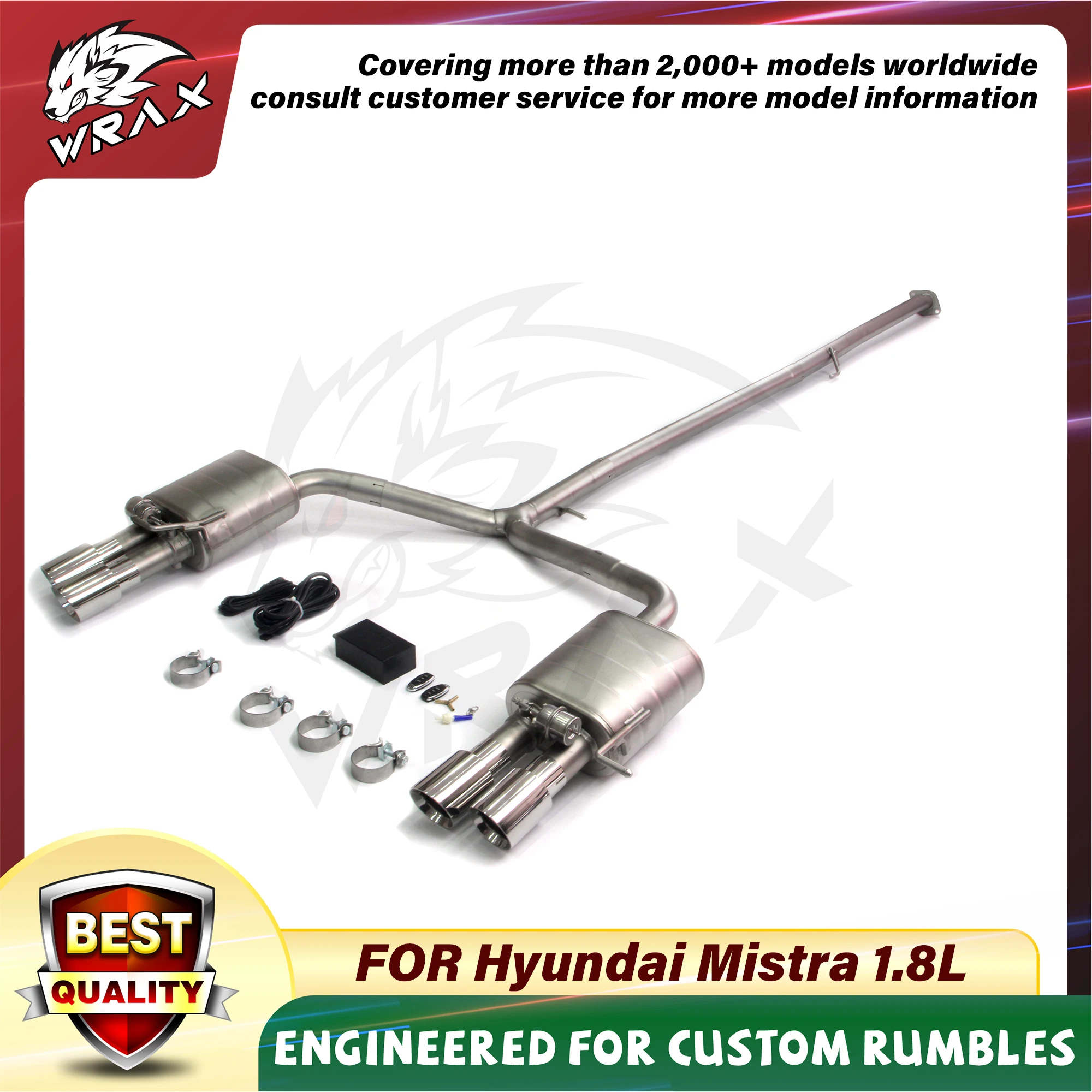

WRAX Exhaust For Hyundai Mistra 1.8L Stainless Steel Catback Exhaust Systems Tail Performance Muffler Corrosion-Resistant