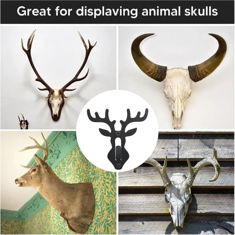 

Стальной держатель для черепа с рогами, 6 шт., домашний настенный дисплей, простая установка, многофункциональная вешалка с головой оленя для коз, баков