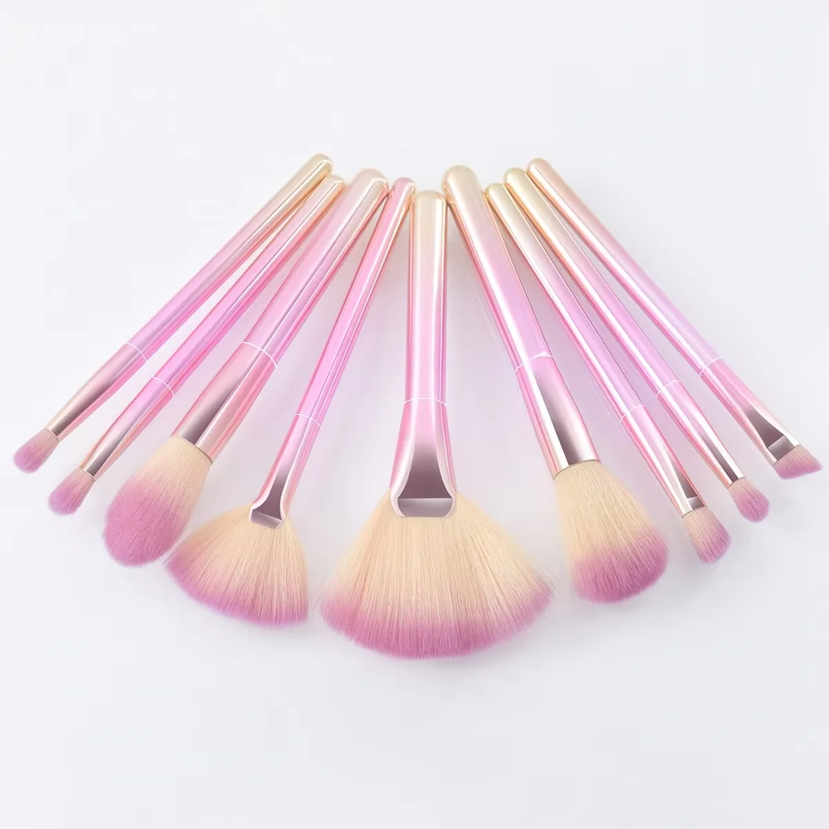 9PCS Color Gradient Makeup Brush Set Soft Bristle Makeup Tools for Women Include Brushes for Blending Eyeshadow Foundation Blush