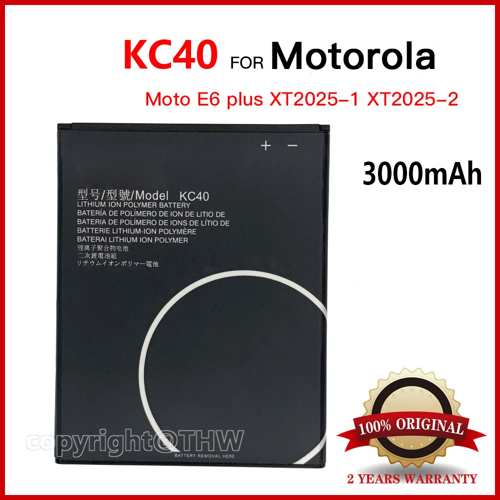 

Оригинальный аккумулятор 3000 мАч KC40 для Motorola Moto E6 plus XT2025-1 XT2025-2, запасная батарея для телефона, аккумулятор в наличии