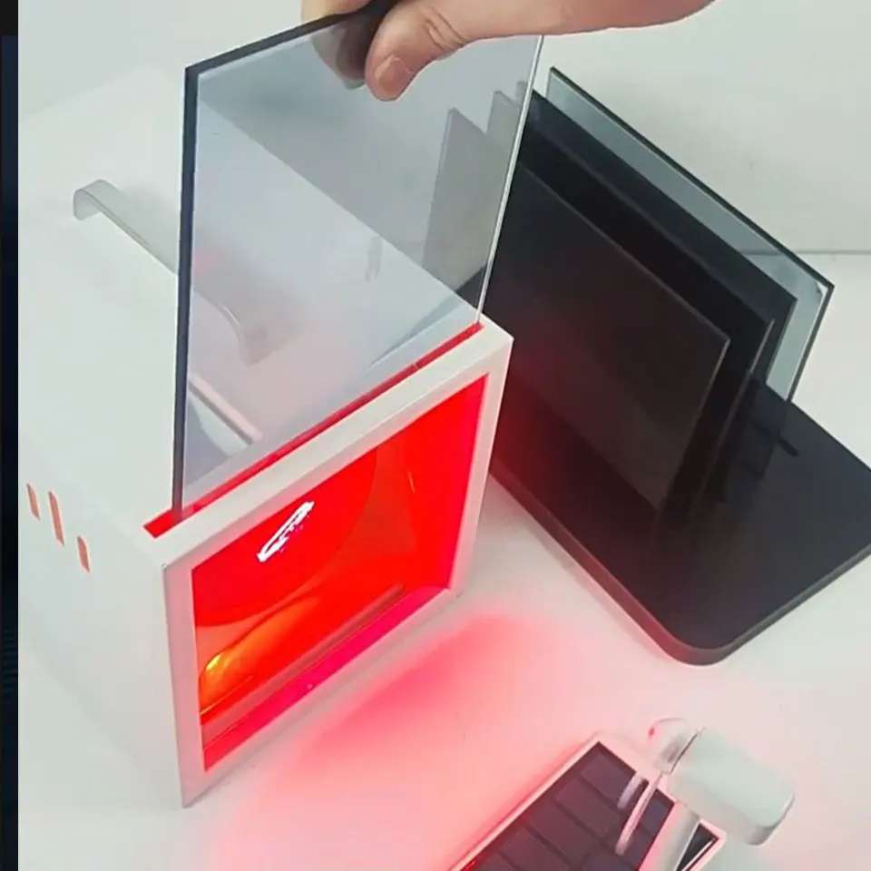 Automotive Window Film Heat Test Box,Square Infrared Heating Lamp Tool for Car Tint Heat Rejection Test,With 5 Glass Panel OC-2