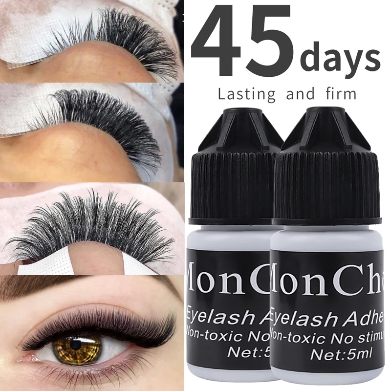 5ml Eyelash Extension Glue Black Waterproof Quick Drying Adhesive for Semi-Permanent Eyelash Extensions Grafting Eyelash Glue