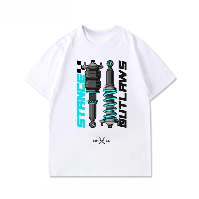 

2025 Modified Car Culture Shock-absorbing Car Club Men's and Women's Fashion Trend Short-sleeved T-shirts