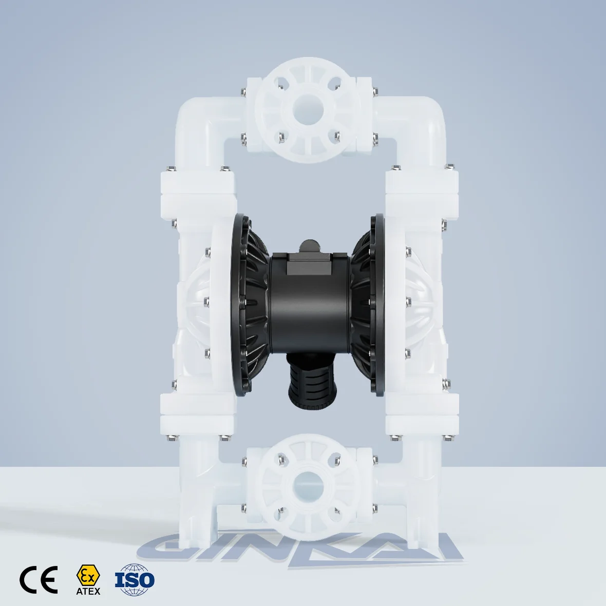 1.5 Inch PP Plastic Pneumatic Double Diaphragm Pump Solid Particle Mining Sewage Water Transfer Pump