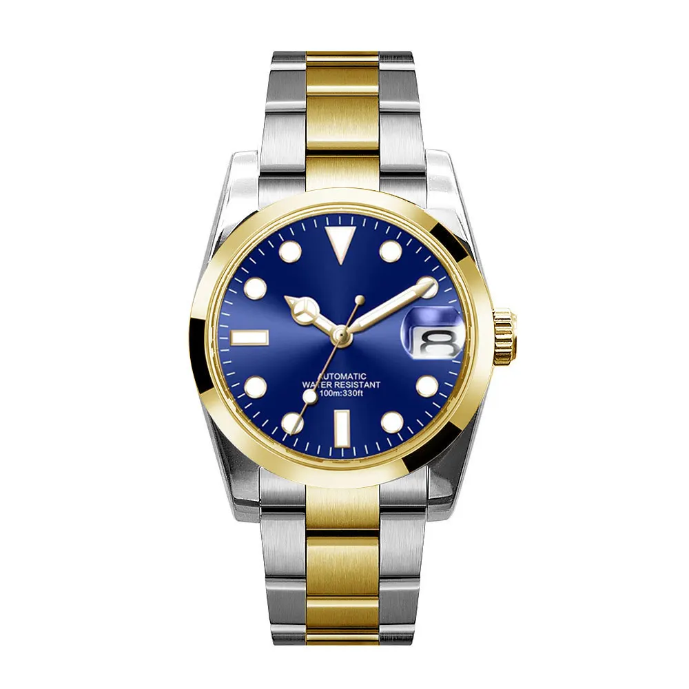 

36mm/39mm Corgeut Japan NH35 MIYOTA 8215 Automatic Men Watch Two Tone Gold Oyster Strap Sterile Blue Dial Sapphire Crystal