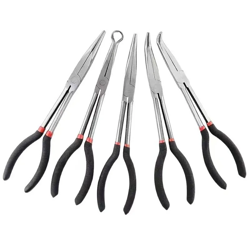 11 Inch Extended Handle Straight Nose Pliers Heavy-duty Long-distance Operation Pliers O-shaped Clamping Maintenance Tool Pliers