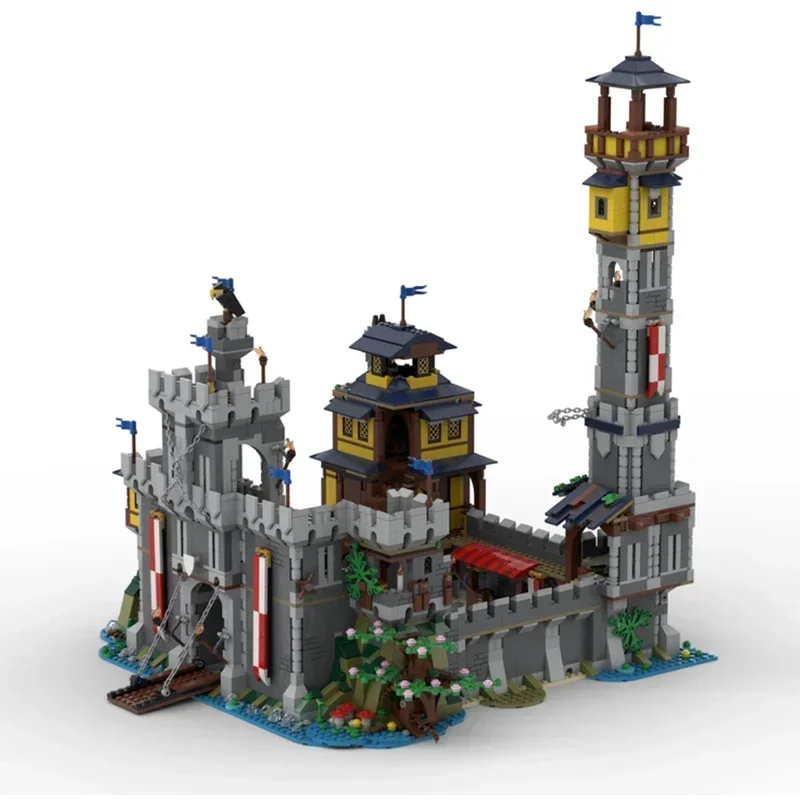 Modelo de fortaleza militar, bloques de construcción Moc, tecnología de castillo de torre alta, bloques modulares, regalos, juguetes de Navidad, conjuntos DIY de montaje