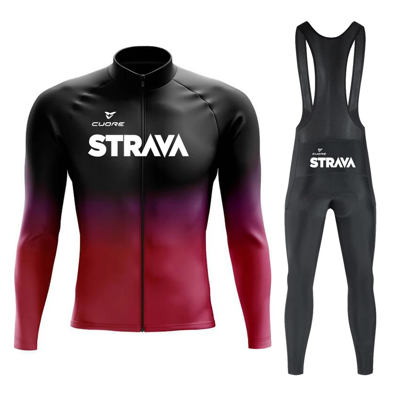 

CUDRE STRAVA Tricuta Cycling Man Long Men´s Cycling Shorts Road Bike Accessories Sports Clothing Bib Long Sleeve Jersey Sets