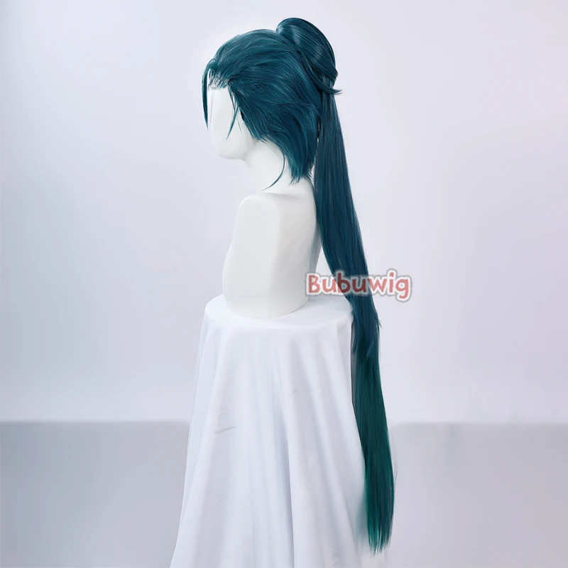 Bubuwig pelo sintético Jiyan pelucas de Cosplay juego Wuthering Waves Jiyan 80cm juego de rol largo cola de caballo verde Cos peluca resistente al calor