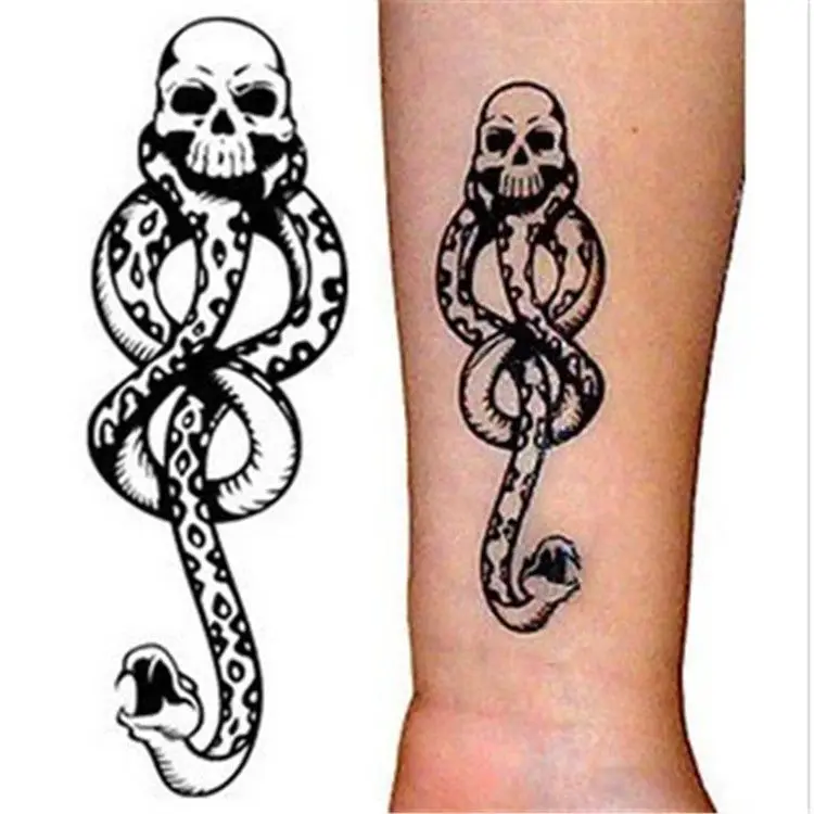 Movie Death Eater Bella Cosplay Prop Dark Mark Tattoo Sticker Waterproof Body Art Sticker For Hallowmas Party Adult Unisex Prop