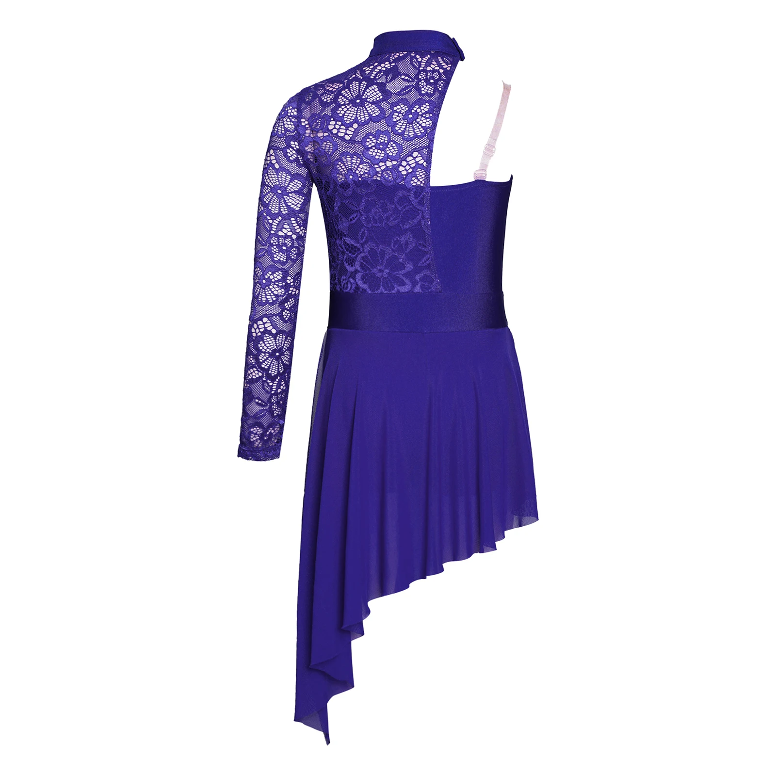 Robe de danse de ballet lyrique pour filles, corsage en dentelle florale, patinage artistique, costume de jazz latin et de cha-cha, combinaison une pièce pour enfants