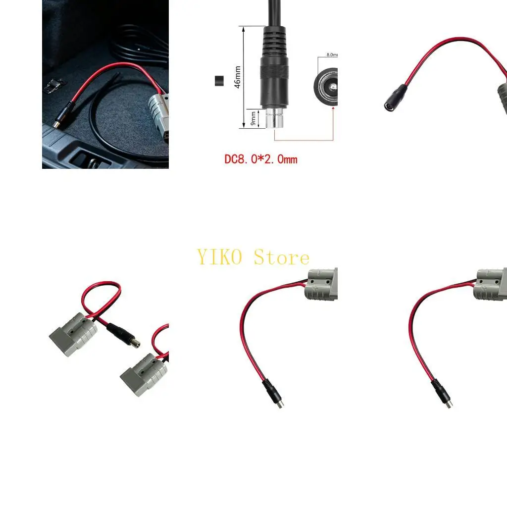 K32C Battery Backup Wire with Gray 50A End for 8.0 X 2.0Mm Round Input Connector