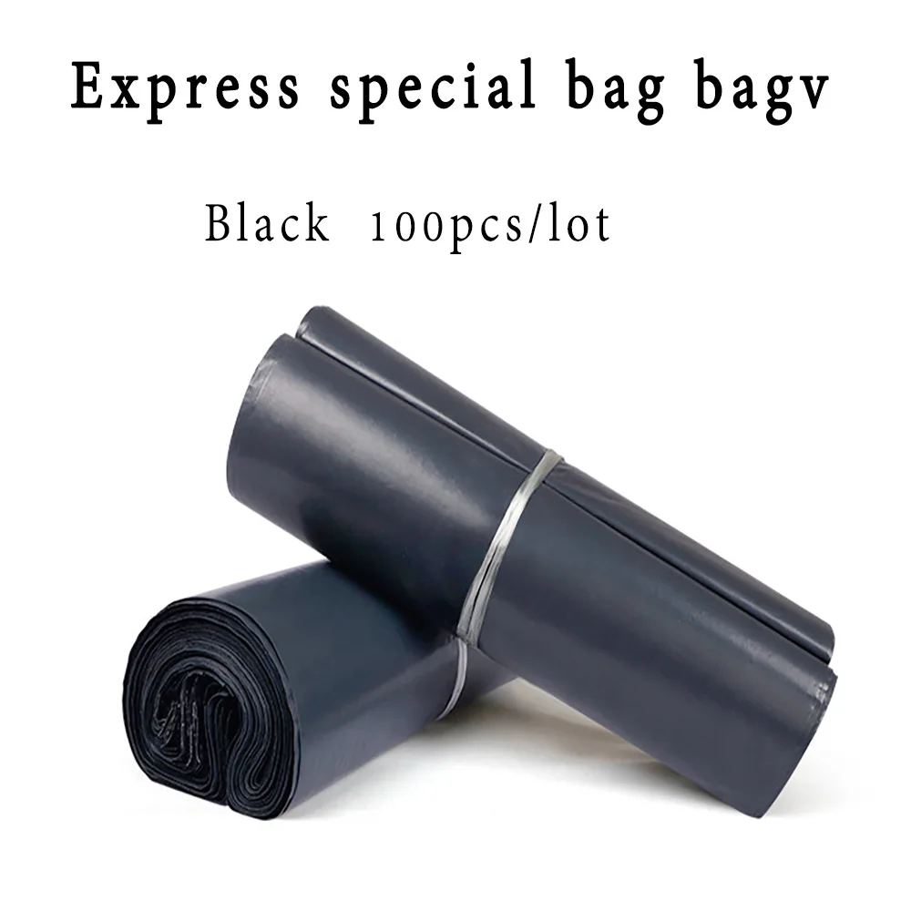 100pcs Customized Package Transport Express Mail Bags Waterproof Tear-proof Chunhui Black Self Adhesive Seal Courier Bag