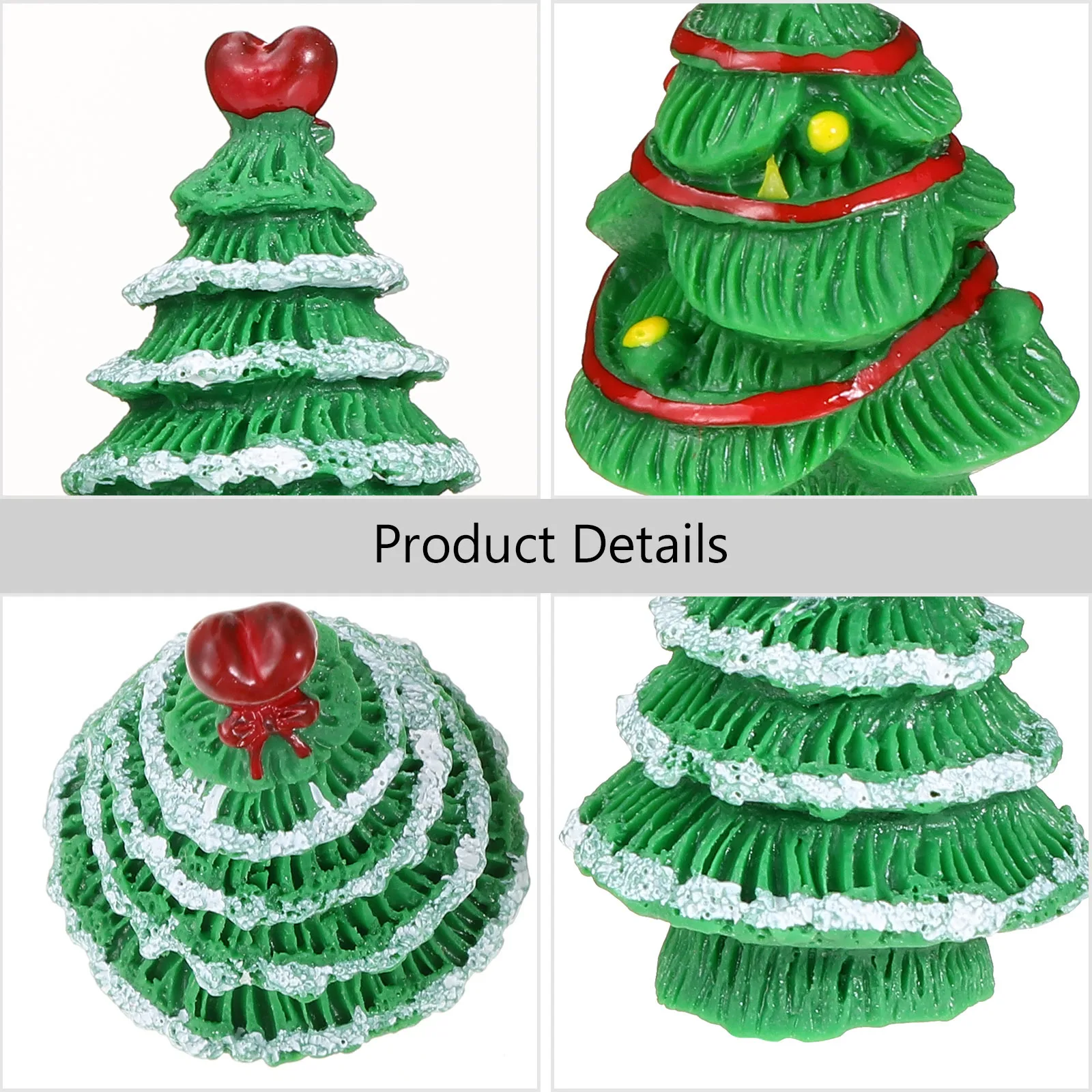 

15Pcs Christmas Tree Decorations Resin Green Exquisite Craftsmanship Romantic Festive Home Office Cafe Restaurant Gift