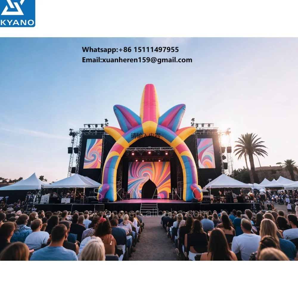 Inflatable Decoration Custom Giant Inflatable Stage Inflatable Head Music Festival Stage Arch
