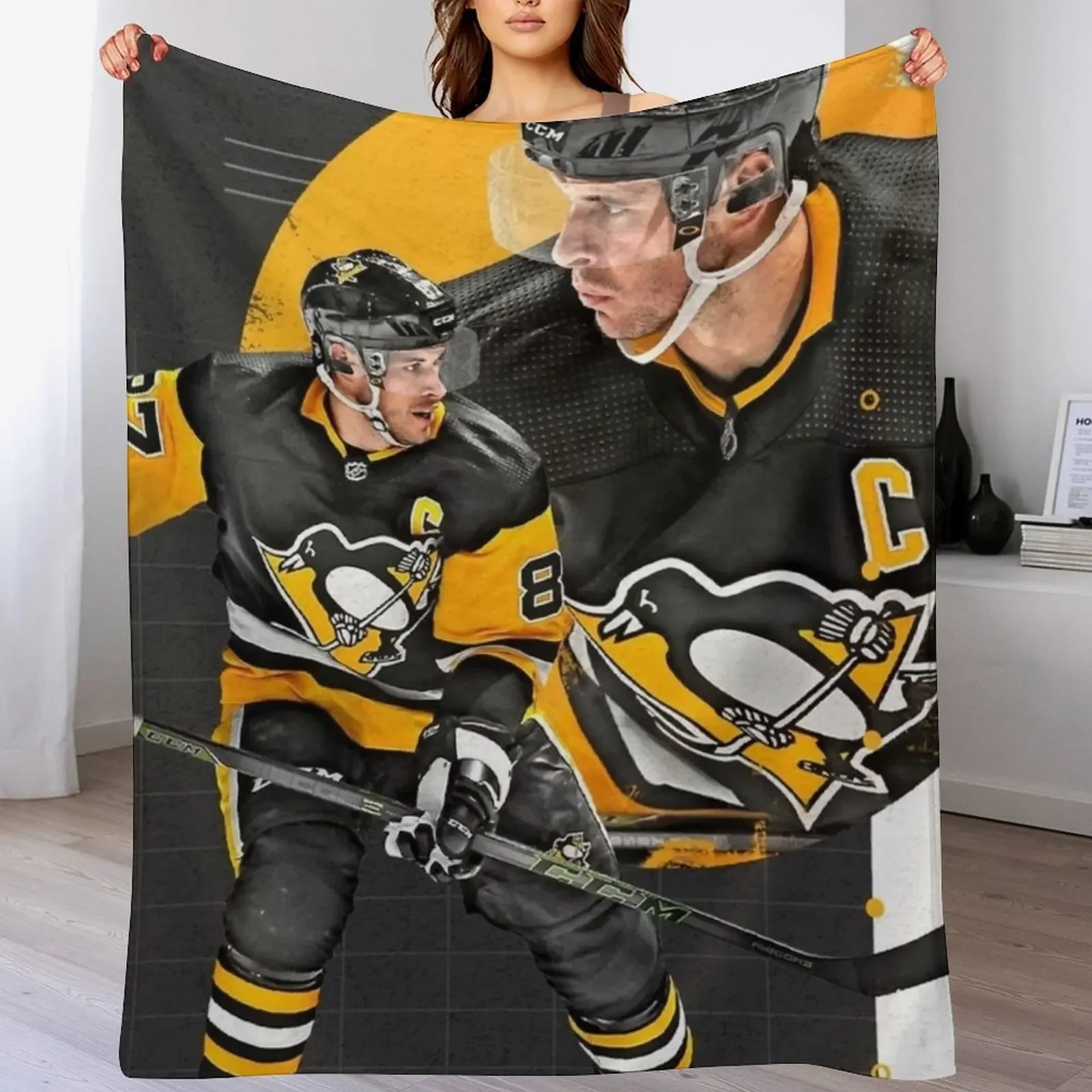 

Sidney Crosby Throw Blanket Plaid on the sofa Luxury Designer sofa bed For Decorative Sofa Blankets