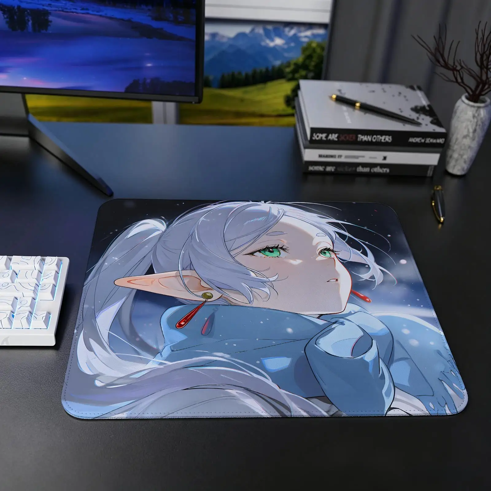 Frieren Beyond Journey's End Regular gaming mouse pad S/M/L size Office mouse pad Laptop desk mat Stitched edge mouse pad