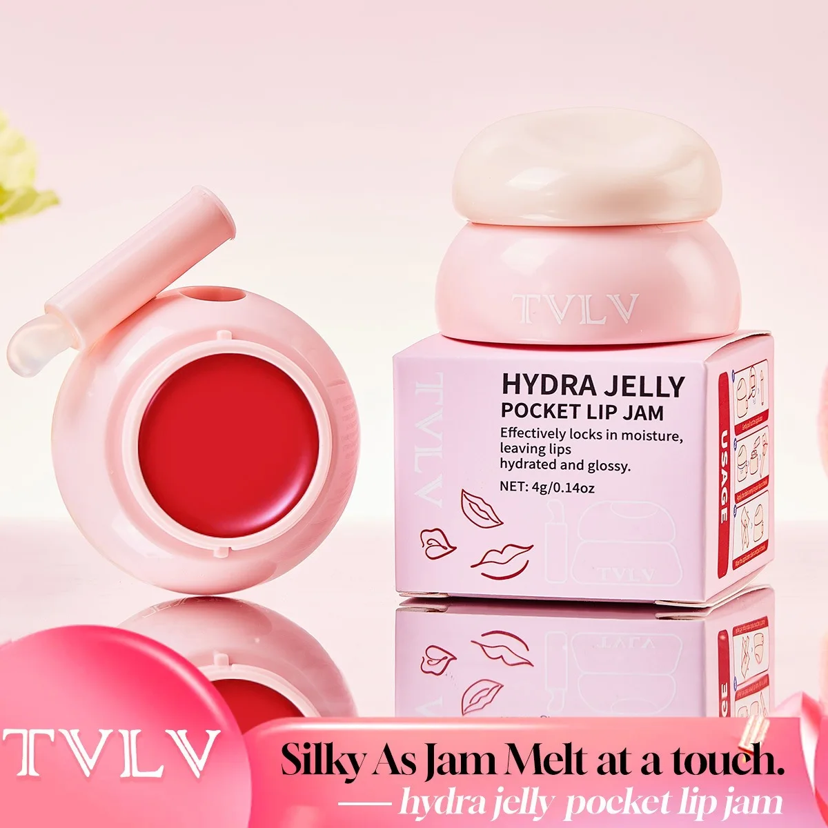 TVLV Nourishing & Moisturizing Jelly Lip Mask, Tinted Lip Balm, Repairs Dry & Chapped Lips, Ideal for Daily Use