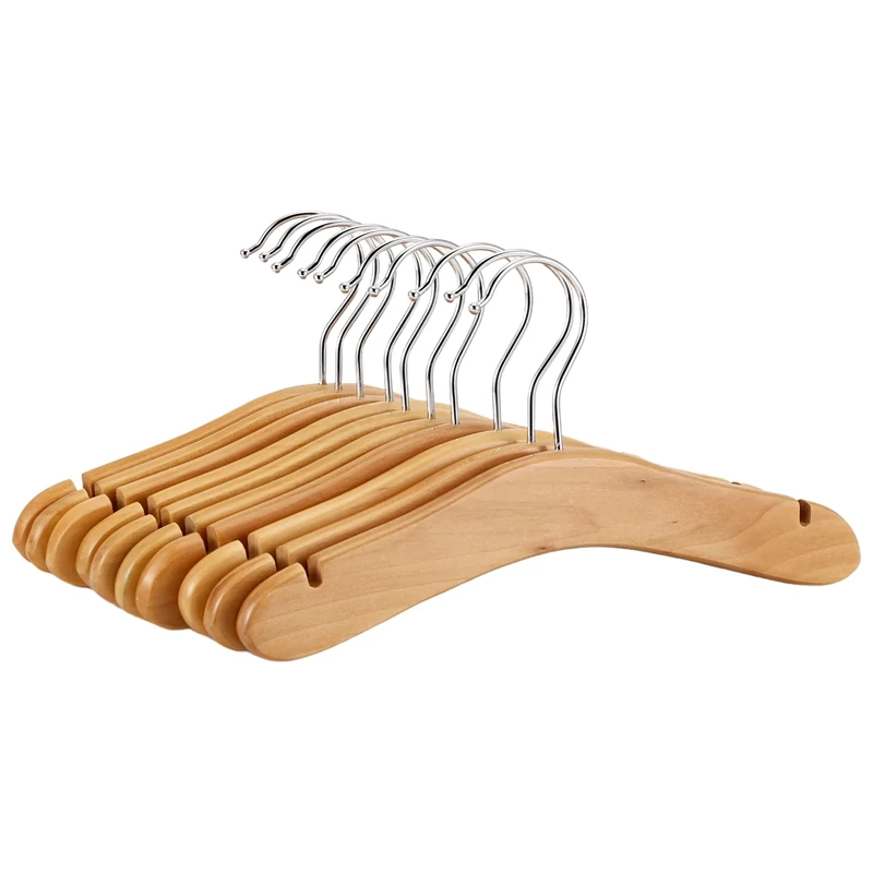 Wooden Baby Hangers,Kids Hangers,Notched Shoulder Design for Children Clothes,Decoration Hanger,10 Pack,Small