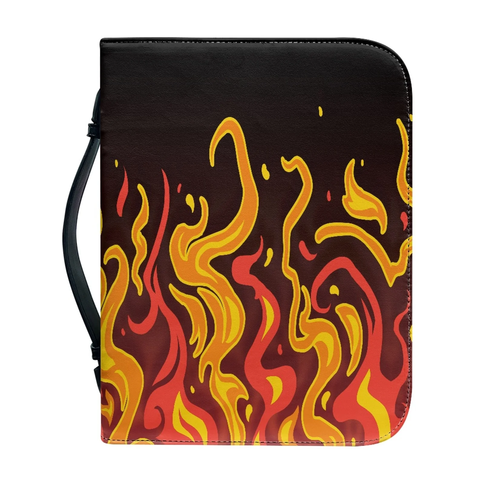XIXIRIMIDO Flame Pattern Book Holder Organizer PU Leather Practical Bible Book Carry Bag for Study New Arrival
