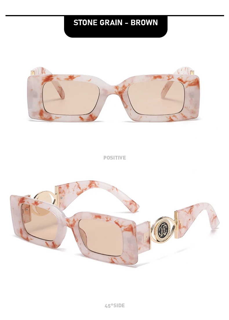 Neue Quadratische Kleine Rahmen Sonnenbrille Für Frauen Straße Fotografie Gläser Fashion Square Moderne Sonnenbrille JH3033 – Detail 10