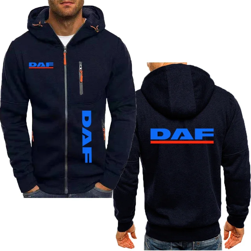 Harajuku Men\'s hoodie DAF car logo print Spring Autumn cotton brand men\'s hoodie jacket y2k classic solid color sweatshirt top