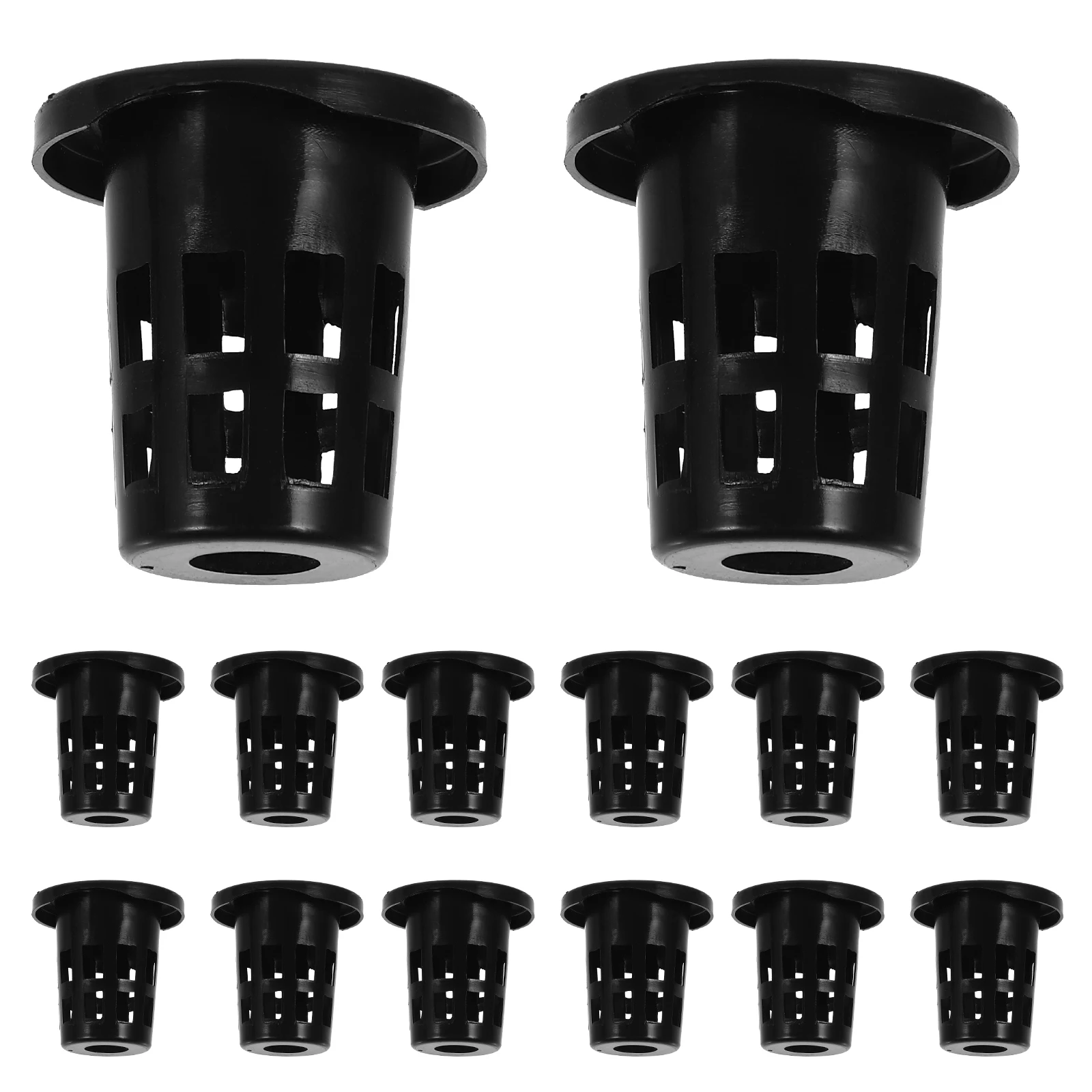 

100pcs Hydroponic Planting Baskets 25 Black Net Pots Root Control Balcony Garden Slotted Mesh Cups Plastic Orchid Pots