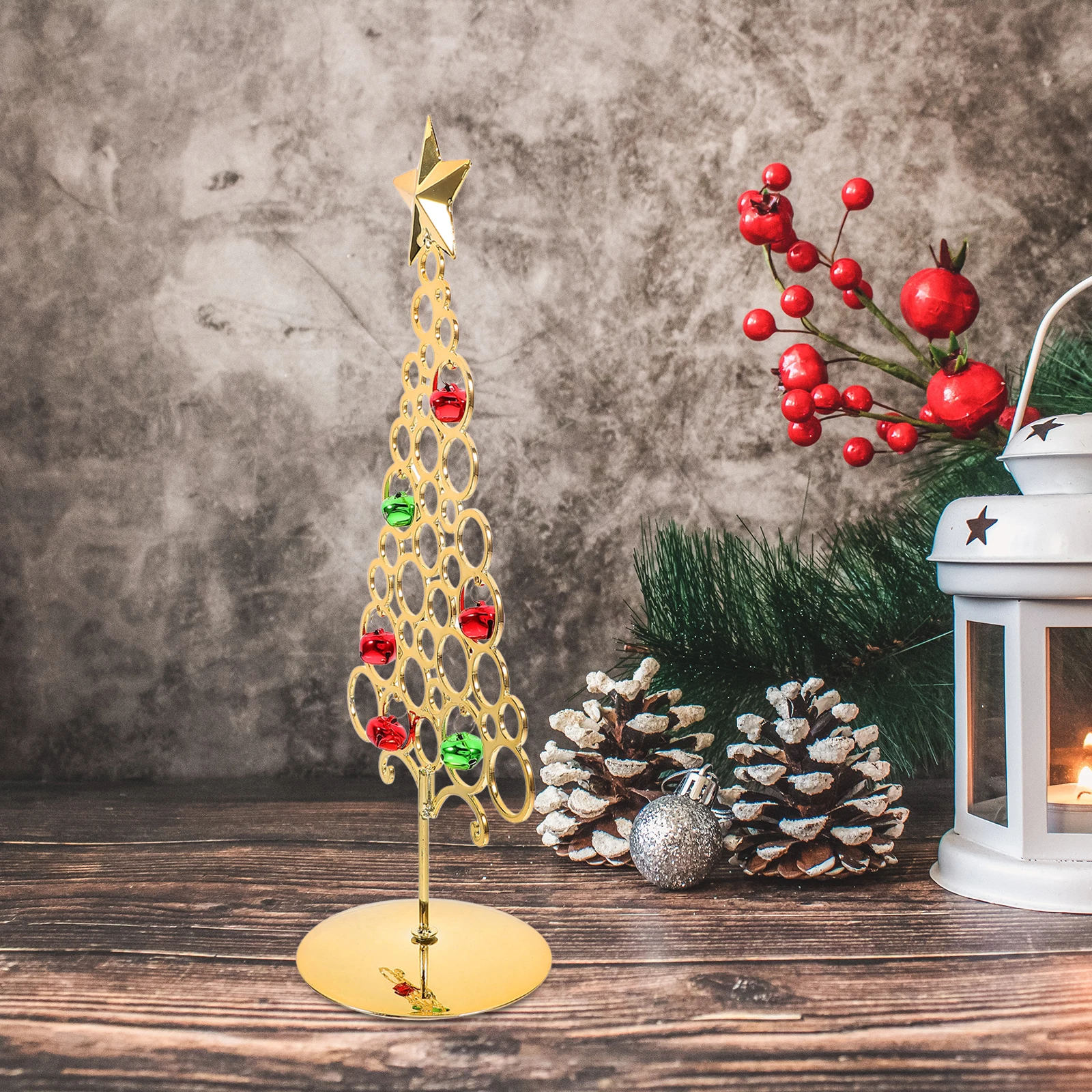 

Wrought Iron Tabletop Christmas Tree Metal Ornament Display Stand Stable Base Ornament Holder for Christmas Home Decor