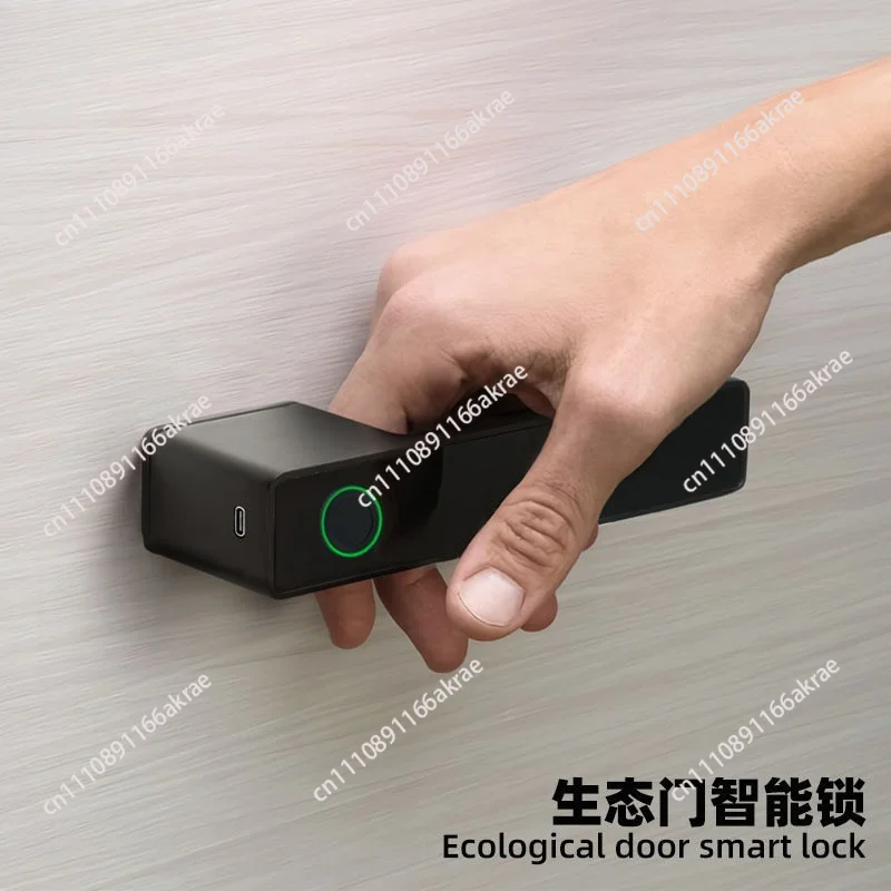 for Fingerprint lock Indoor wooden door Smart handle lock Modern simple ecological door Magnetic suction mute