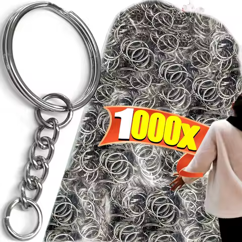 50-1000pc Silver Plated Metal Blank Keyring Keychain Split Ring Keyfob Key Holder Rings DIY Findings Making Keychain Accessories