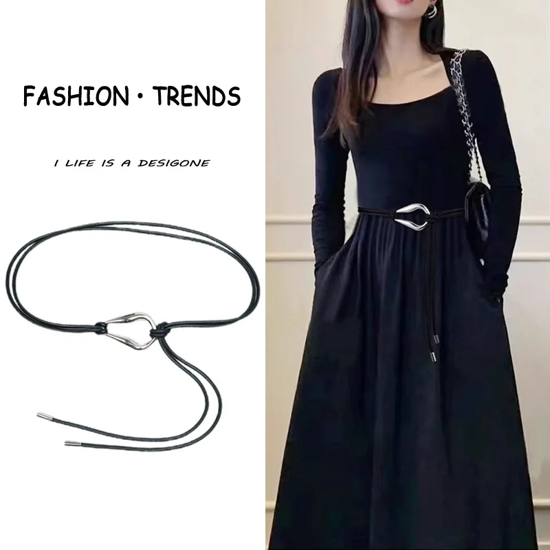 

Premium Waist Chain Accessories Women's Waist Rope Thin Belt Decorative Dress Sweater Coat Waist Extended Belt Leather Rope