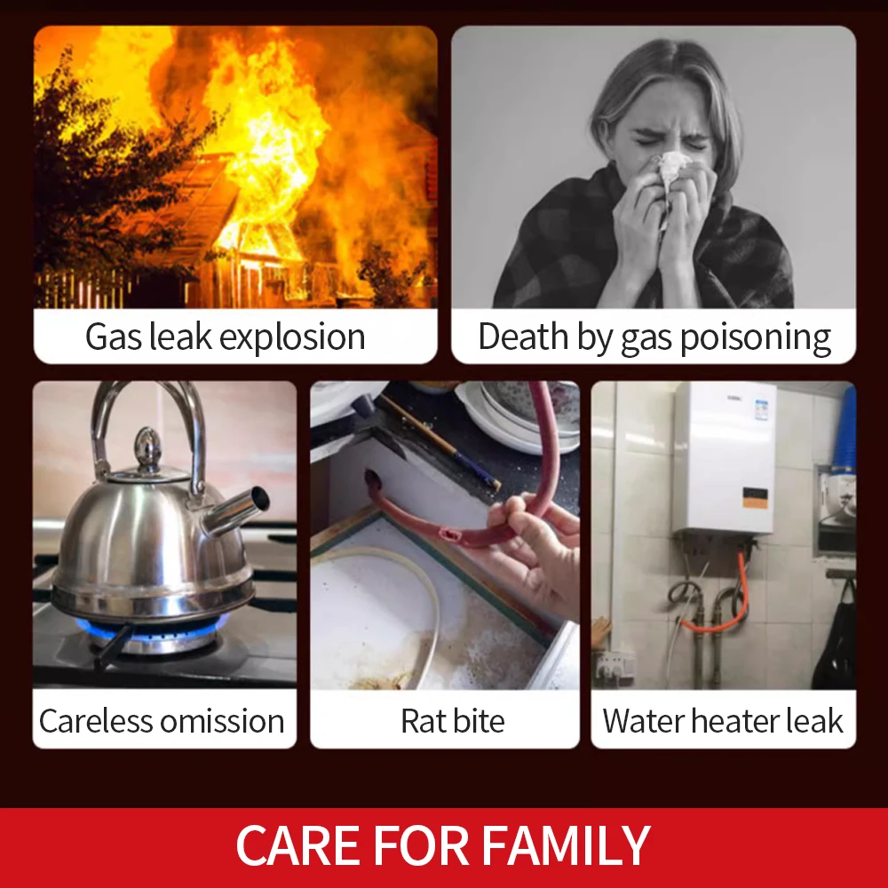 Combustible Gas Alarm Sensor Gas Leakage Detector For Home Security  Household Kitchen Hotel Gas Leak Detector EU Plug