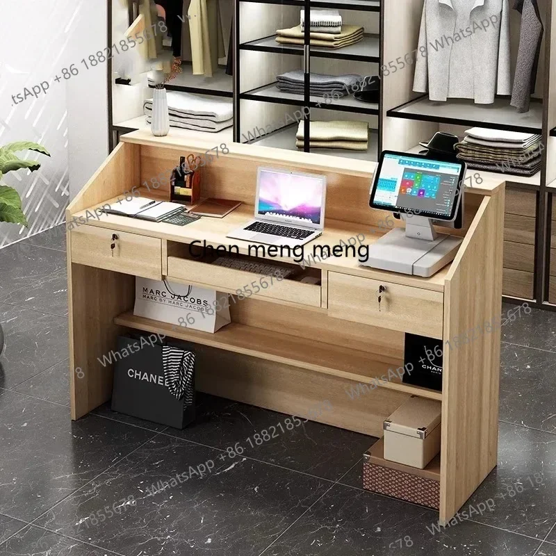 G153 Table  Church Furniture Elegant Office Desk Reception Counter Cosmetics Shop Gold Floaoting Bureau Meuble Aesthetic Salon