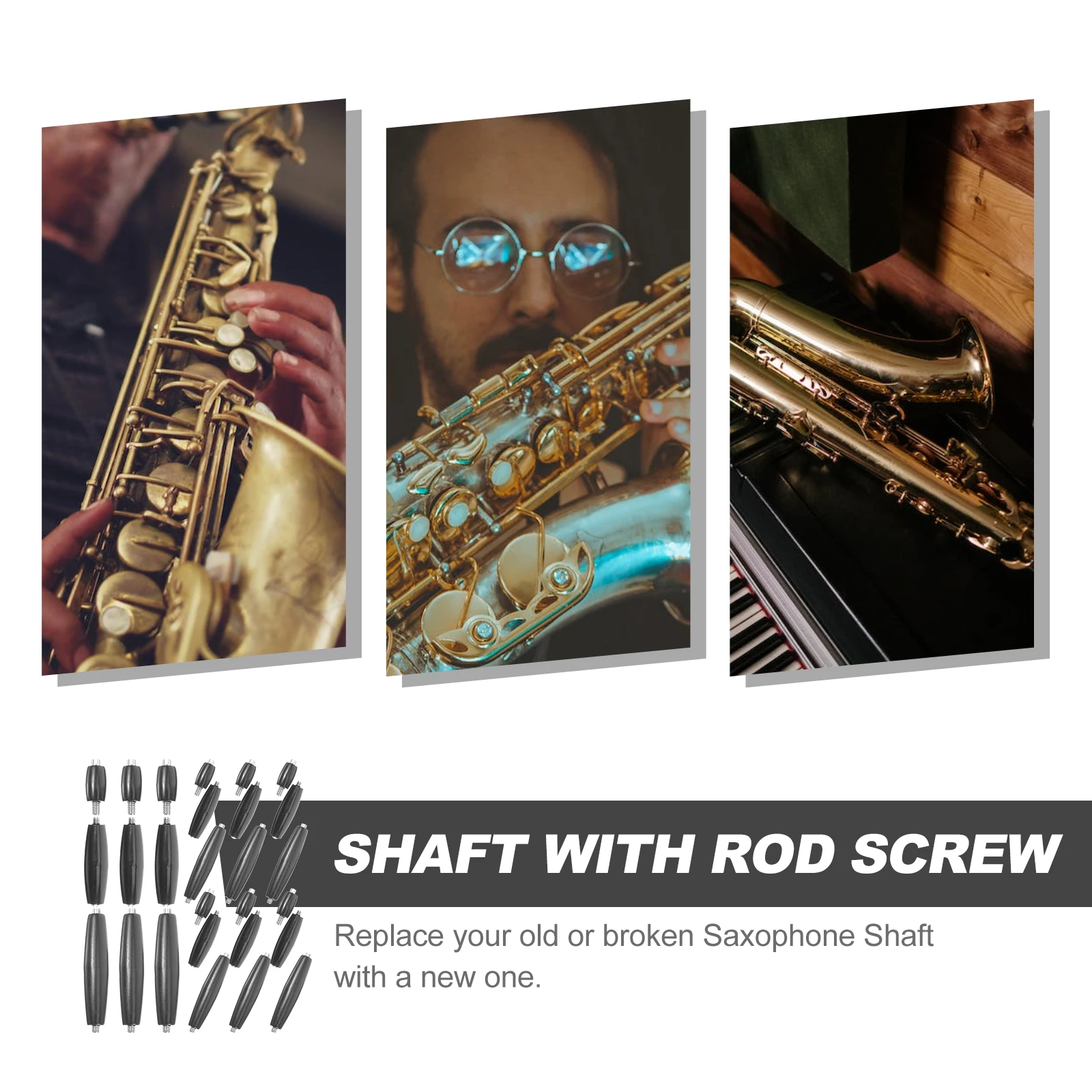

Saxophone Shaft Rod Screw Replacement Parts ABS Metal Durable Compact Lightweight Easy Install Accessories Repair Kits Supplies
