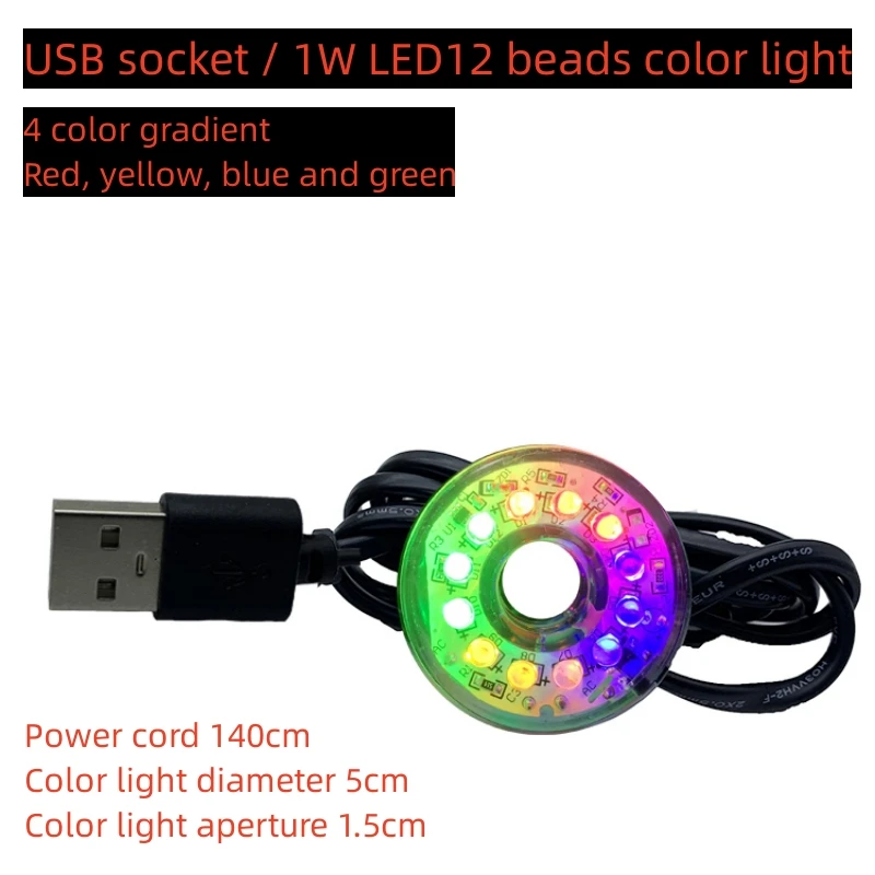Aquarium Light LED Circle Lights 220V 2.5W with Hole for Underwater Fountain Pump Fish Tank Lighting Swimming Pool Decoration