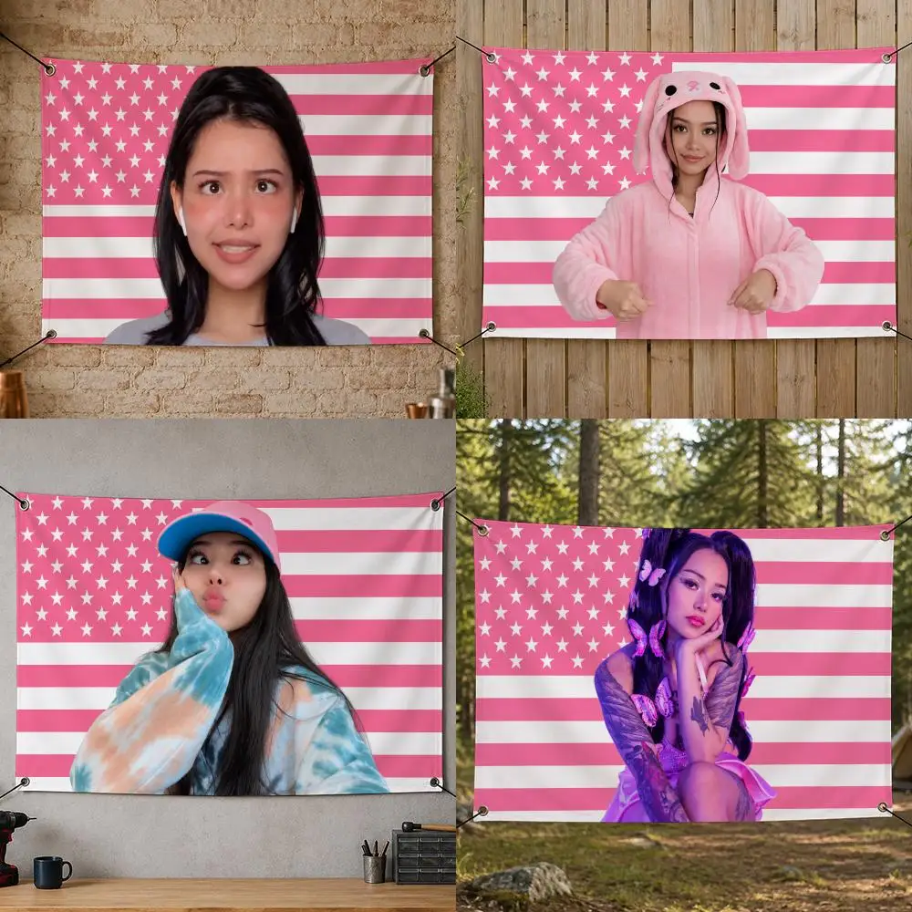 Creator Trendy B-Bella Poarch Flags Flag Banner for Bedroom Dorm Party Home Living Room Game Room Gift