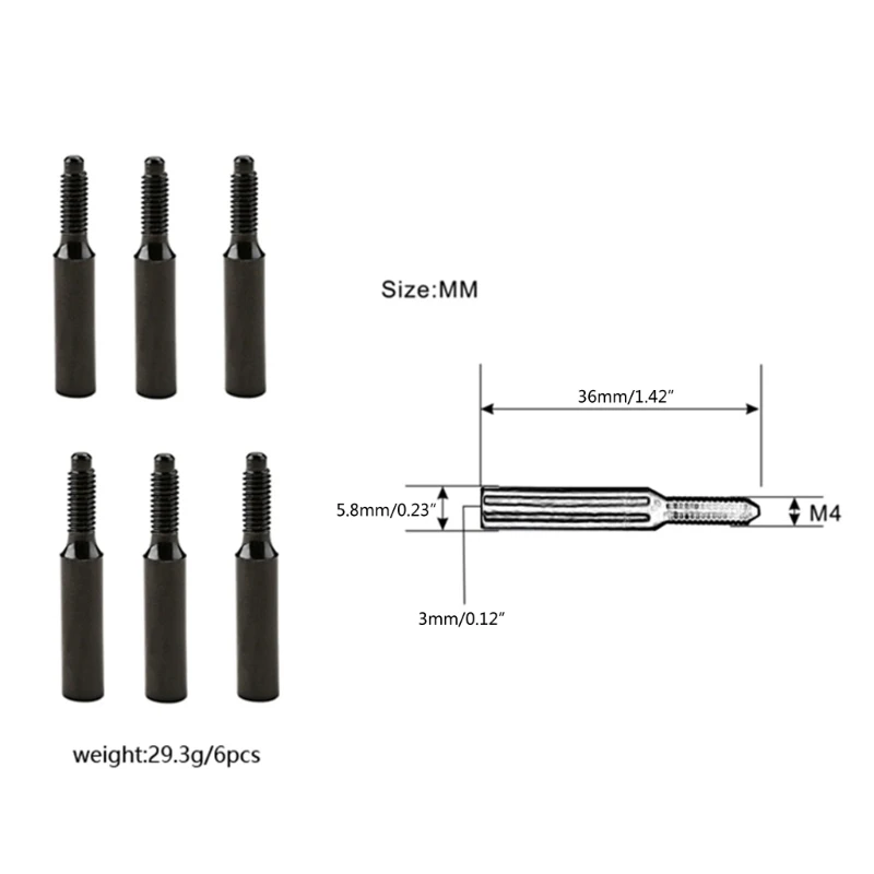 6 قطعة  المجموعة الأسود جسر الجيتار السروج مسامير دائم سلسلة معدنية قفل مسامير