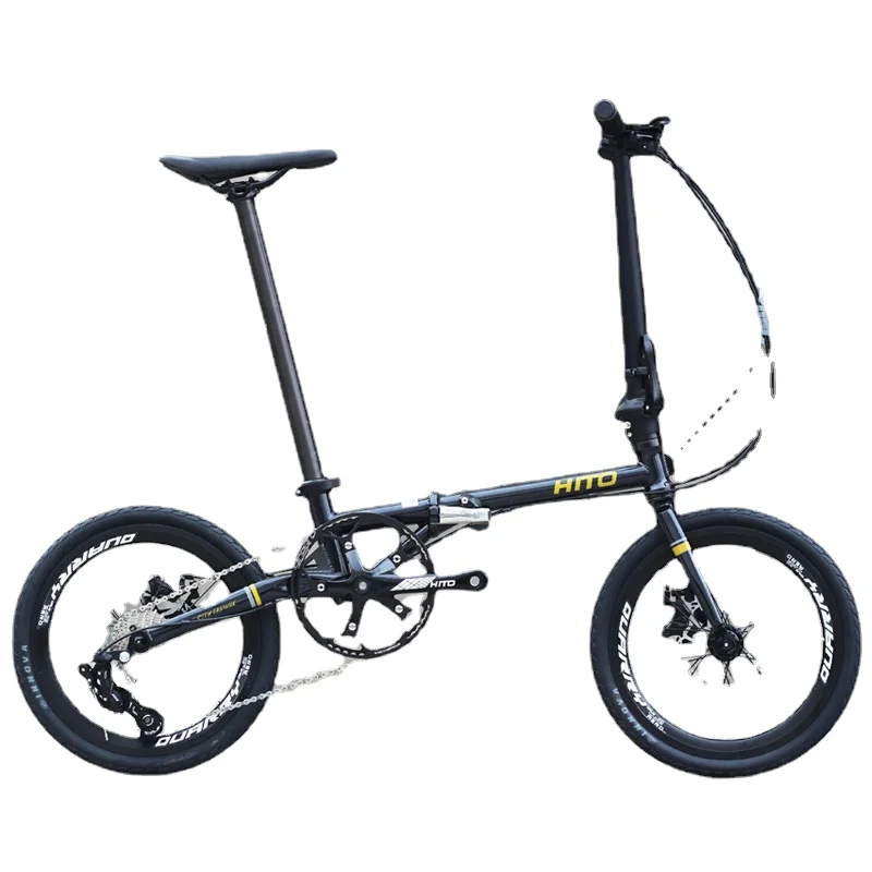 HITO-Chrome Molybdenum Steel Frame, Ultra Lightweight, 9-Speed 349 Disc Brake, Folding Ant Leg, 16 Inch