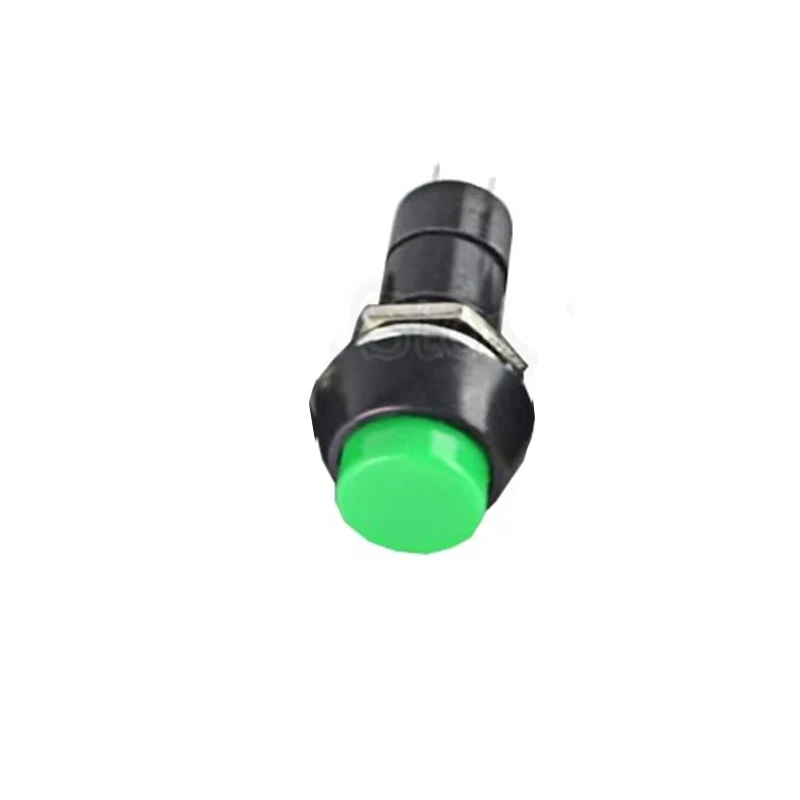 6Pcs PBS-11A / PBS-11B 12mm Self-Locking Self-Reset Plastic Round Push Button Switch 3A 250V AC 2PIN 6 Color