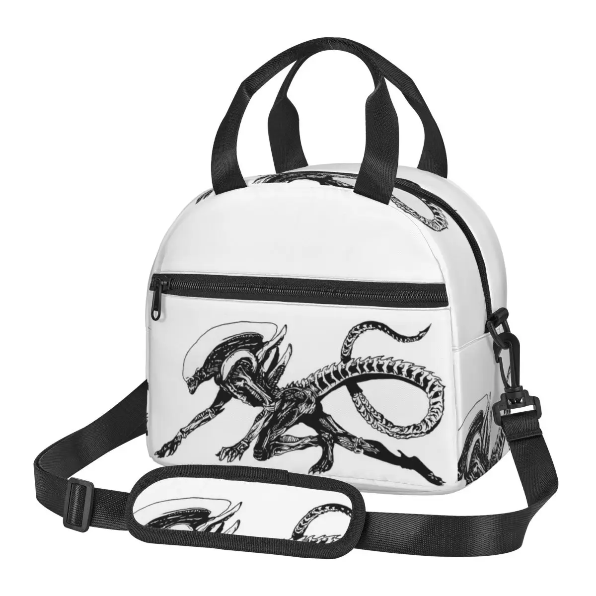 FaceHugger Alien Xenomorph Shoulder  Lunch Bags Insulated Bento Box Portable Lunch Tote Picnic Bags Cooler Bag for Woman School