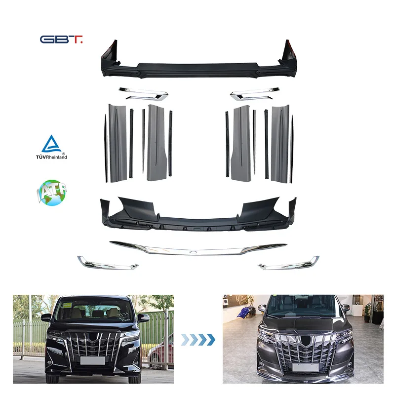 

ZAIQU Factory Alphard Anh35 Bumper Lips Upgrade Body Kit for 2019-2022 Alphard Anh30 Anh35 Model Convert Parts