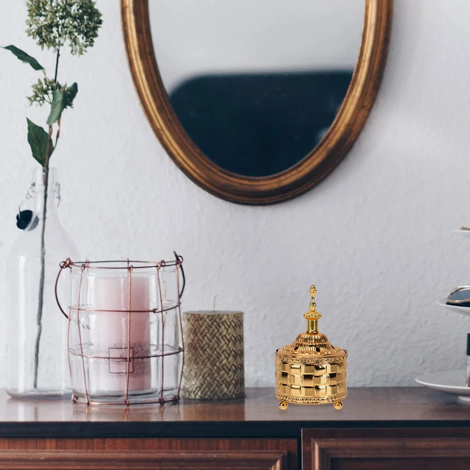 

1Pcs Household Censer Holder Unique Pattern Design Practical Desktop Adornment Birthday Present Incense Holder Adornment